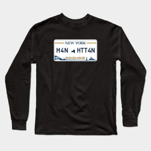 Manhattan car license plate Long Sleeve T-Shirt